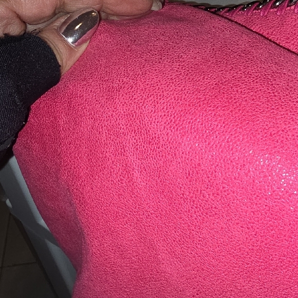 STELLA McCARTNEY  Chain-Trimmed Women's Bag Pink W Silver Chain - Picture 3 of 5